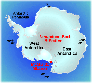 Станция Амундсен Скотт Южный Полюс Антарктида Карта KC4AAA