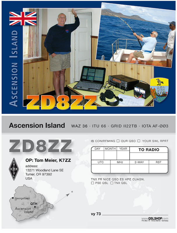 Ascension Island ZD8ZZ QSL 2011
