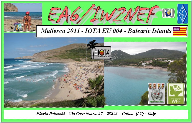 Balearic Islands EA6/IW2NEF QSL