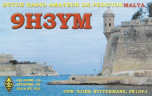 Malta 9H3YM QSL