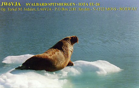Svalbard Islands JW6VJA QSL