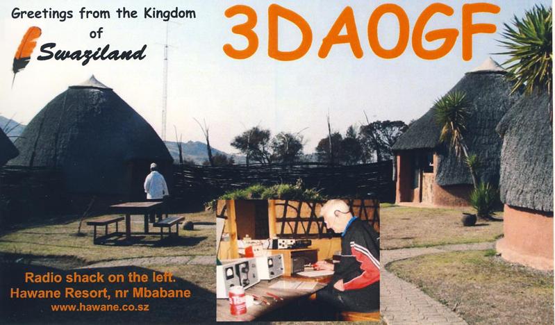 Swaziland 3DA0GF QSL Card